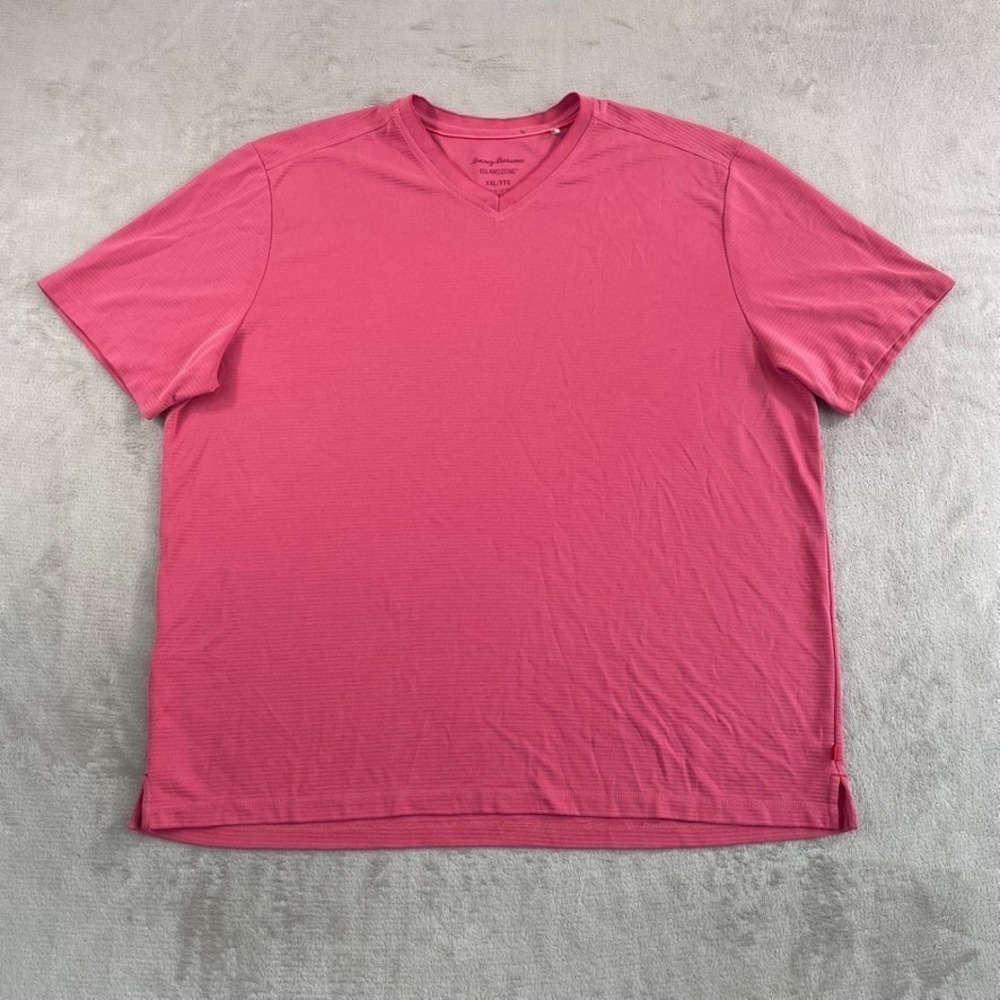Tommy Bahama Coastal Crest IslandZone V-Neck T Shirt Pink Men 2XL Marlin NWOT